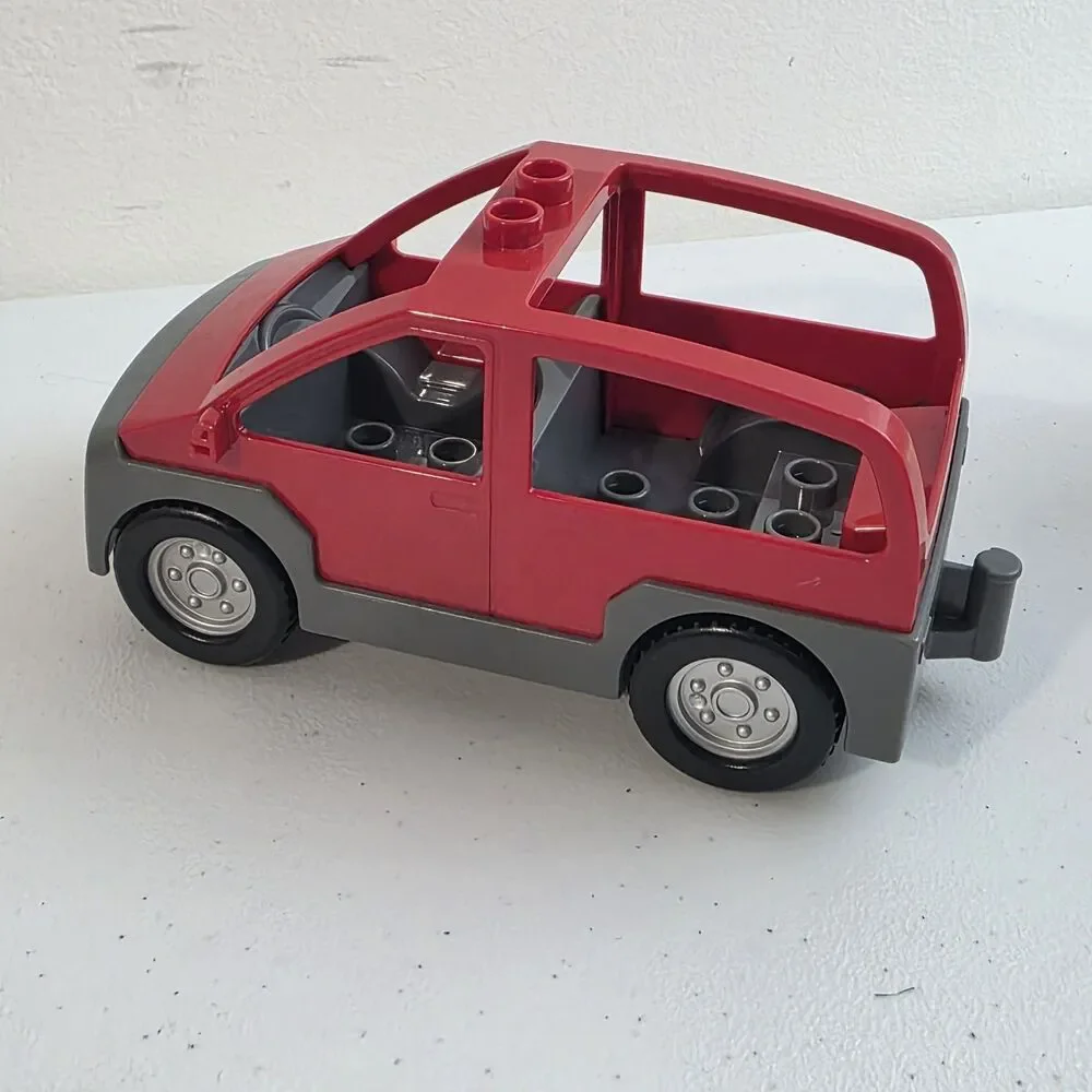 LEGO DUPLO Caravan Van Car Red & Dark Bluish Gray for 5655 EUC Blocks